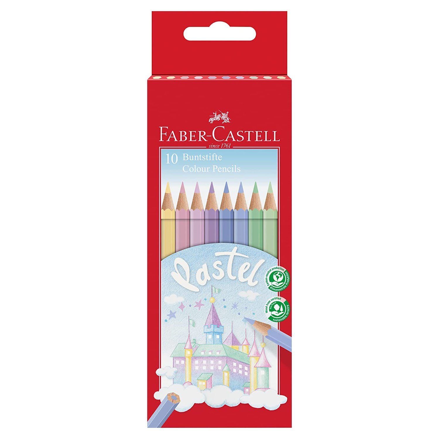 ست مدادرنگی 10 رنگ پاستلی FABER CASTELL 111211