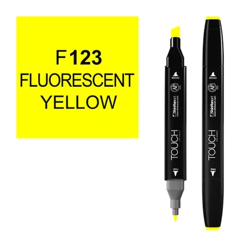 ماژیک طراحی TOUCH F123  Fluorescent Yellow Brush