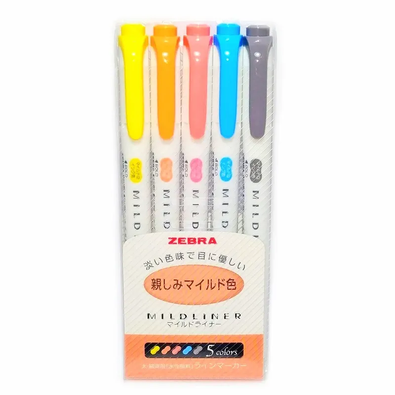 ماژیک های‌لایت 5 رنگ 2 سر ZEBRA Mildliner 6721